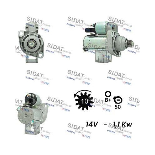 Starter Sidat S12VA0144 f&uuml;r Audi Seat Skoda VW Vag