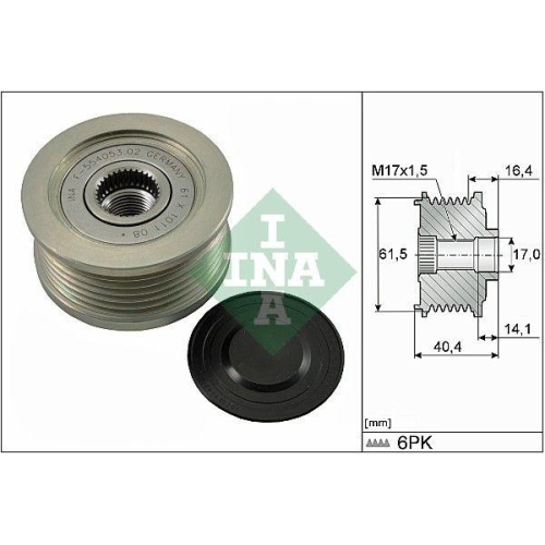 Generatorfreilauf Schaeffler Ina 535 0115 10 f&uuml;r Alfa Romeo Fiat Lancia Opel