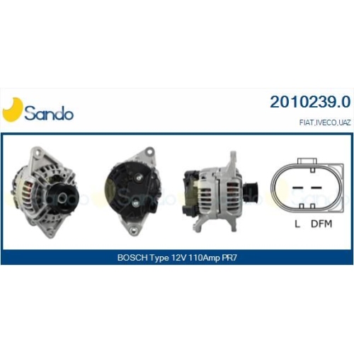 Alternator Sando 2010239.0 for Fiat Iveco