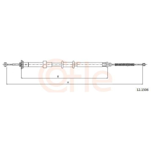 Seilzug Feststellbremse Cofle 12.1506 f&uuml;r Lancia Hinten Links