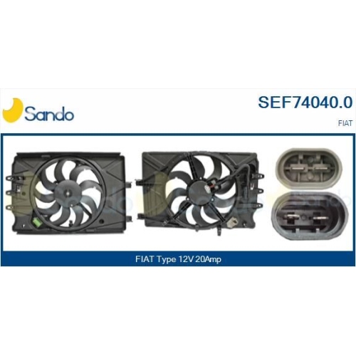 Elektromotor Kühlerlüfter Sando SEF74040.0 für Fiat