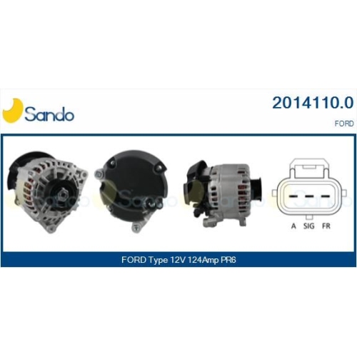 Generator Sando 2014110.0 f&uuml;r Ford Hitachi