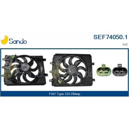 Elektromotor Kühlerlüfter Sando SEF74050.1 für Fiat