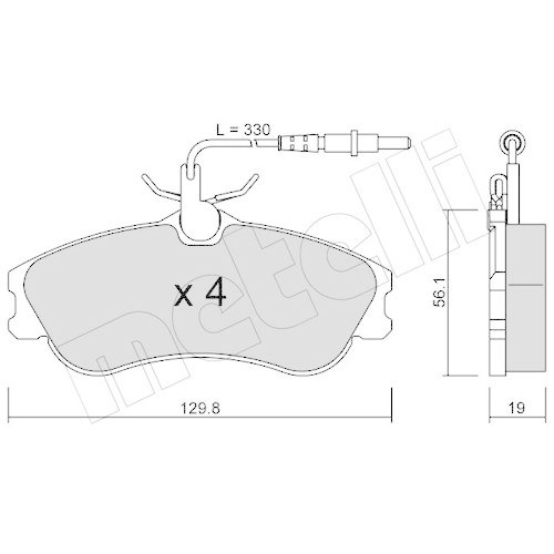 Bremsbelagsatz Scheibenbremse Metelli 22-0217-0 f&uuml;r Citro&euml;n Peugeot Vorderachse
