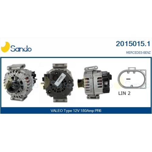 Alternator Sando 2015015.1 for Mercedes Benz Mercedes Benz Mercedes Benz