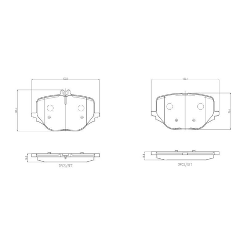 Bremsbelagsatz Scheibenbremse Brembo P50170 Prime Line f&uuml;r Mercedes Benz