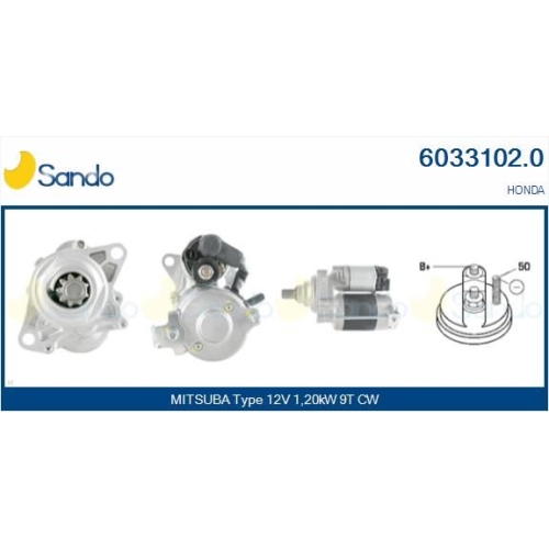 Starter Sando 6033102.0 f&uuml;r Honda