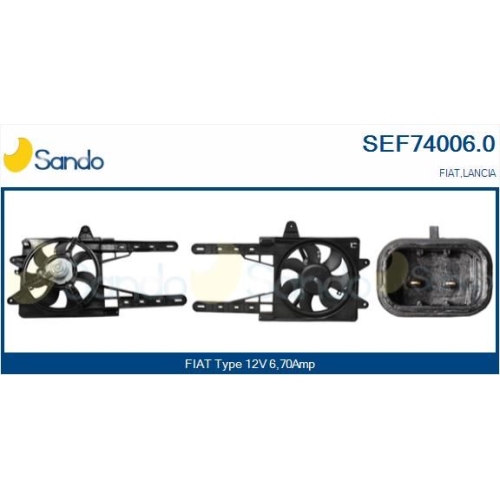 Elektromotor Kühlerlüfter Sando SEF74006.0 für Fiat