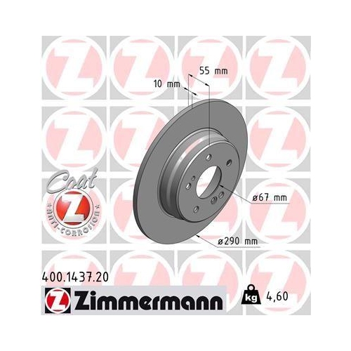 Bremsscheibe Zimmermann 400.1437.20 Coat Z f&uuml;r Mercedes Benz Mercedes Benz