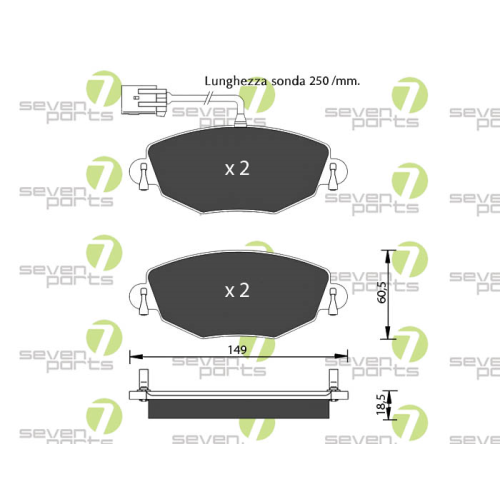 Bremsbelagsatz Scheibenbremse 7 Seven Parts SVP20851 f&uuml;r Ford Vorderachse
