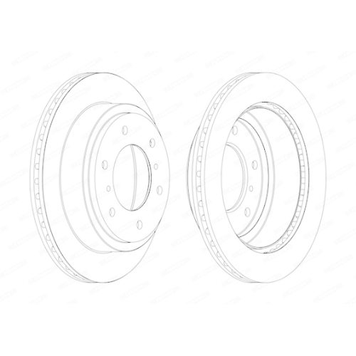 Bremsscheibe Ferodo DDF1385C Premier f&uuml;r Mitsubishi Hinterachse