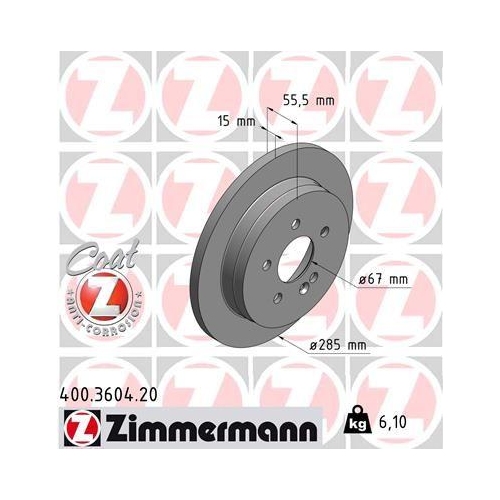 Bremsscheibe Zimmermann 400.3604.20 Coat Z f&uuml;r Mercedes Benz Mercedes Benz