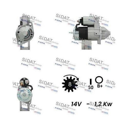Starter Sidat S12VA0409 f&uuml;r Mitsubishi Hyundai Kia