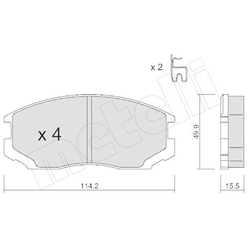 Bremsbelagsatz Scheibenbremse Metelli 22-0221-1 f&uuml;r Mitsubishi Vorderachse