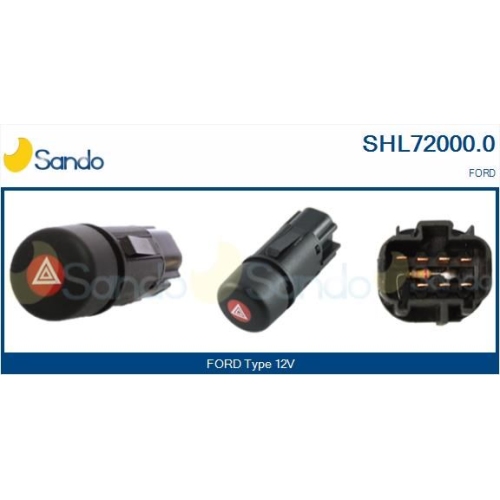 Warnblinkschalter Sando SHL72000.0 f&uuml;r Ford