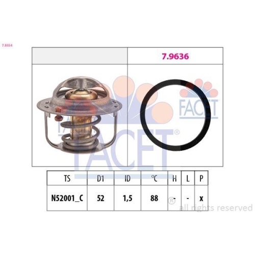 Thermostat K&uuml;hlmittel Facet 7.8554 Made In Italy - Oe Equivalent f&uuml;r Fiat Suzuki