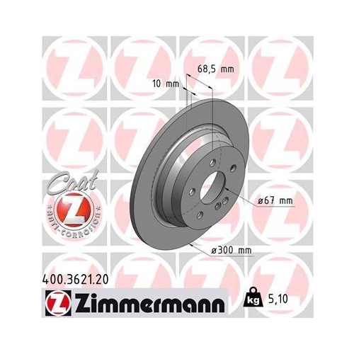 Bremsscheibe Zimmermann 400.3621.20 Coat Z f&uuml;r Mercedes Benz Mercedes Benz