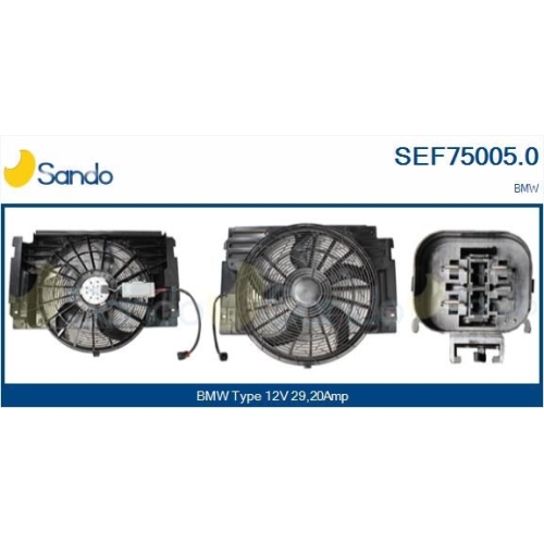 Elektromotor K&uuml;hlerl&uuml;fter Sando SEF75005.0 f&uuml;r Bmw F&uuml;r Fahrzeuge Mit Klimaanlage