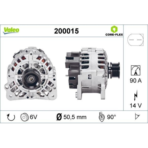 Generator Valeo 200015 Valeo Core-flex f&uuml;r Audi Seat Skoda VW Vw (svw)