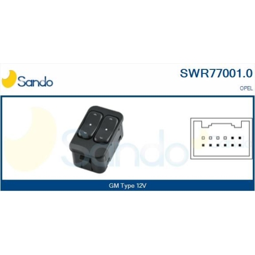 Schalter Fensterheber Sando SWR77001.0 für Opel Fahrerseitig