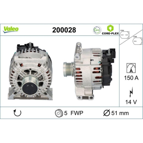 Generator Valeo 200028 Valeo Core-flex f&uuml;r Mercedes Benz Mercedes Benz Smart