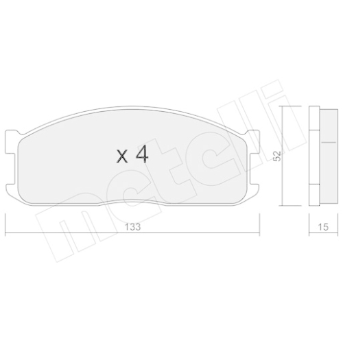 Bremsbelagsatz Scheibenbremse Metelli 22-0232-0 f&uuml;r Ford Mazda Vorderachse