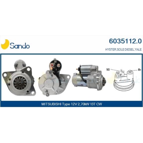 Starter Sando 6035112.0 f&uuml;r Mazda Mitsubishi Nissan Hyster Yale