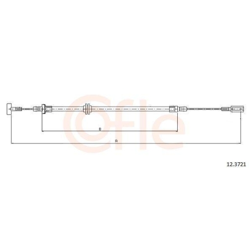 Seilzug Feststellbremse Cofle 12.3721 f&uuml;r Iveco Hinten Links Hinten Rechts