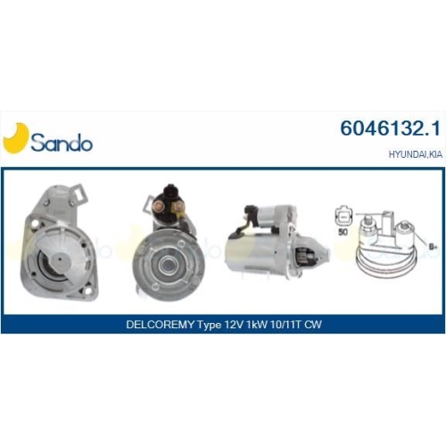 Starter Sando 6046132.1 f&uuml;r Mitsubishi Opel Hyundai Kia