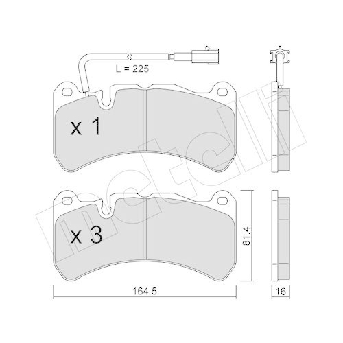 Bremsbelagsatz Scheibenbremse Metelli 22-1201-0 f&uuml;r Mercedes Benz Mercedes Benz