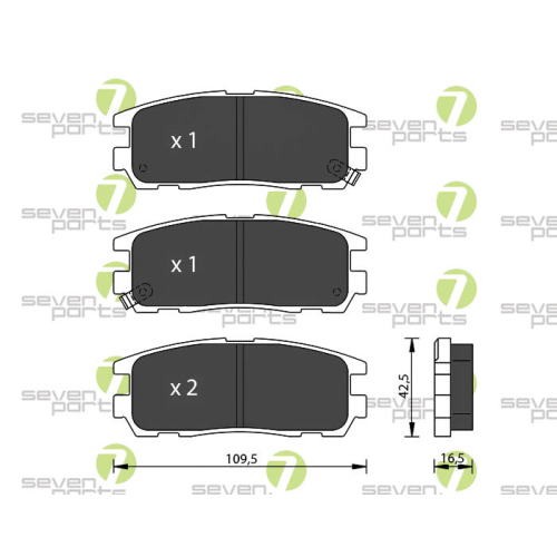 Bremsbelagsatz Scheibenbremse 7 Seven Parts SVP20941 f&uuml;r Isuzu Opel