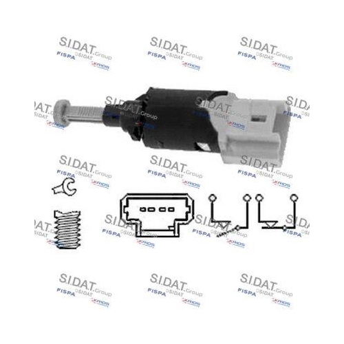 Bremslichtschalter Sidat 5.140074 für Citroën Peugeot Citroën/peugeot