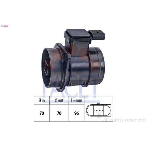 Luftmassenmesser Facet 10.1449 Made In Italy - Oe Equivalent f&uuml;r Audi Seat Skoda