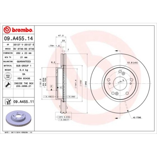 2X Brembo Bremsscheibe Prime Line f&uuml;r Honda Honda (dongfeng) Honda (gac)