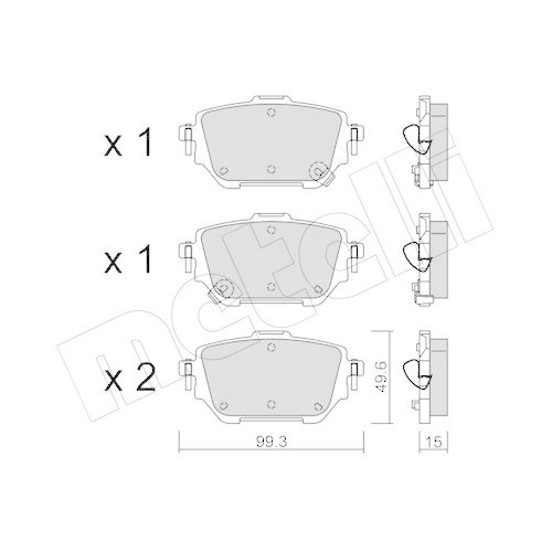 Bremsbelagsatz Scheibenbremse Metelli 22-1236-0 f&uuml;r Toyota Hinterachse