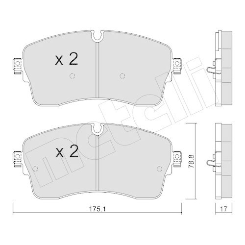 Bremsbelagsatz Scheibenbremse Metelli 22-1250-0 f&uuml;r Jaguar Land Rover