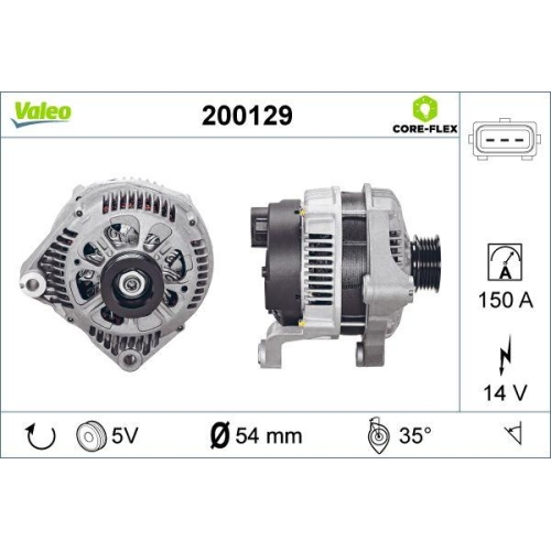 Generator Valeo 200129 Valeo Core-flex für Bmw Opel Rover Vauxhall Land Rover