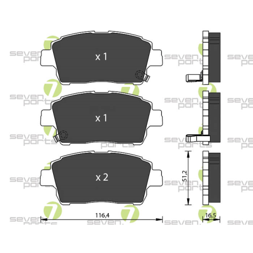 Bremsbelagsatz Scheibenbremse 7 Seven Parts SVP21000 f&uuml;r Lexus Toyota