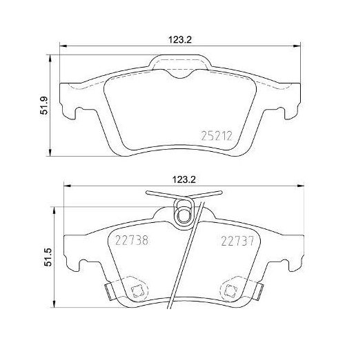 Bremsbelagsatz Scheibenbremse Brembo P24216 Prime Line f&uuml;r Ford Hinterachse