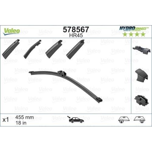 Wischblatt Valeo 578567 Hydroconnect Rear f&uuml;r VW Hinten