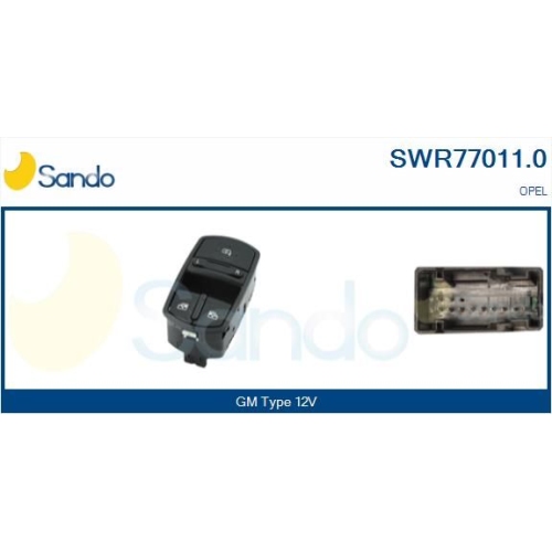 Schalter Fensterheber Sando SWR77011.0 für Opel General Motors Fahrerseitig