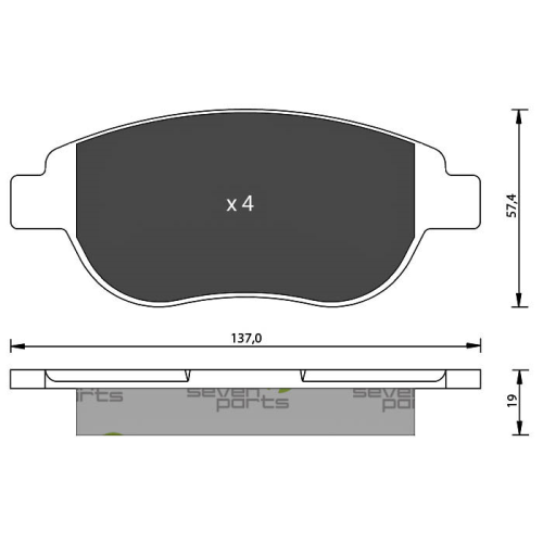 Bremsbelagsatz Scheibenbremse 7 Seven Parts SVP21040 f&uuml;r Citro&euml;n Fiat Lancia