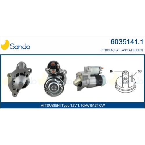 Starter Sando 6035141.1 f&uuml;r Fiat Lancia Mitsubishi Citro&euml;n/peugeot