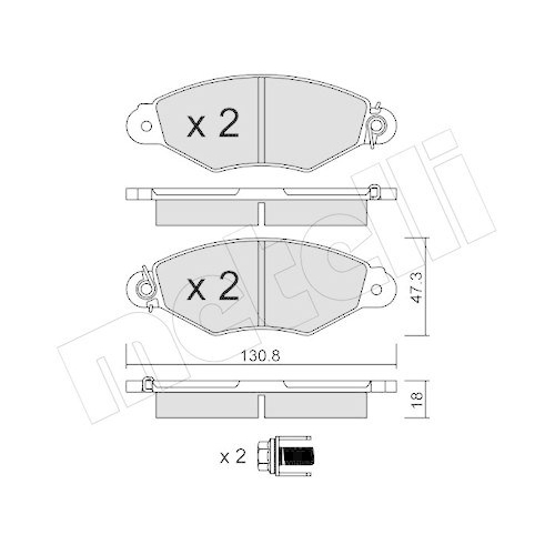 Brake Pad Set Disc Brake Metelli 22-0253-0 for Citro&euml;n Renault Renault Trucks