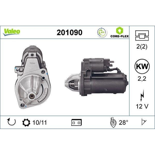 Starter Valeo 201090 Valeo Core-flex f&uuml;r Mercedes Benz Mercedes Benz Ssangyong