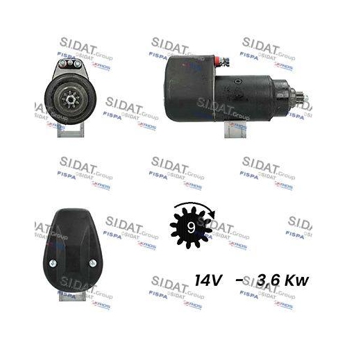 Starter Sidat S12BH0777A2 f&uuml;r Alfa Romeo Fiat Lancia Simca Steyr Mwm