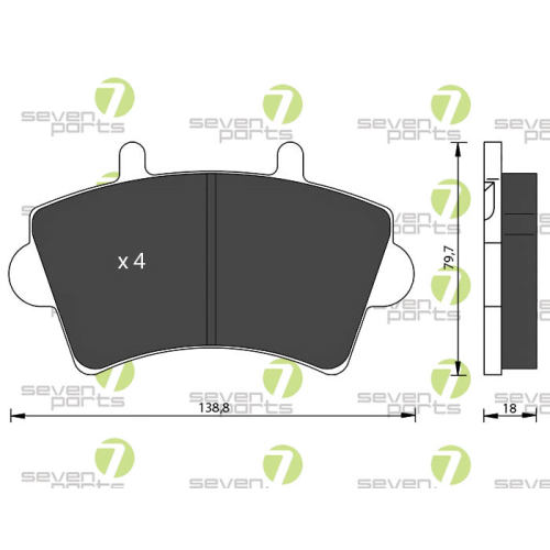 Bremsbelagsatz Scheibenbremse 7 Seven Parts SVP21090 f&uuml;r Nissan Opel Renault