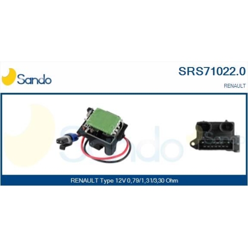 Widerstand Innenraumgebl&auml;se Sando SRS71022.0 f&uuml;r Renault