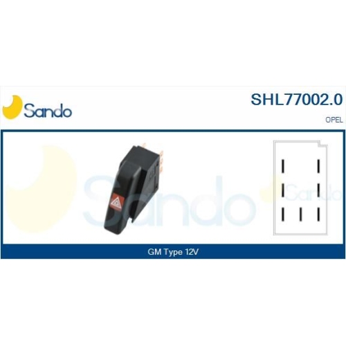 Warnblinkschalter Sando SHL77002.0 f&uuml;r Opel