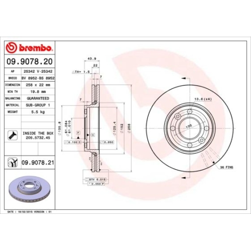 2X Brembo Bremsscheibe Prime Line f&uuml;r Lada Mercedes Benz